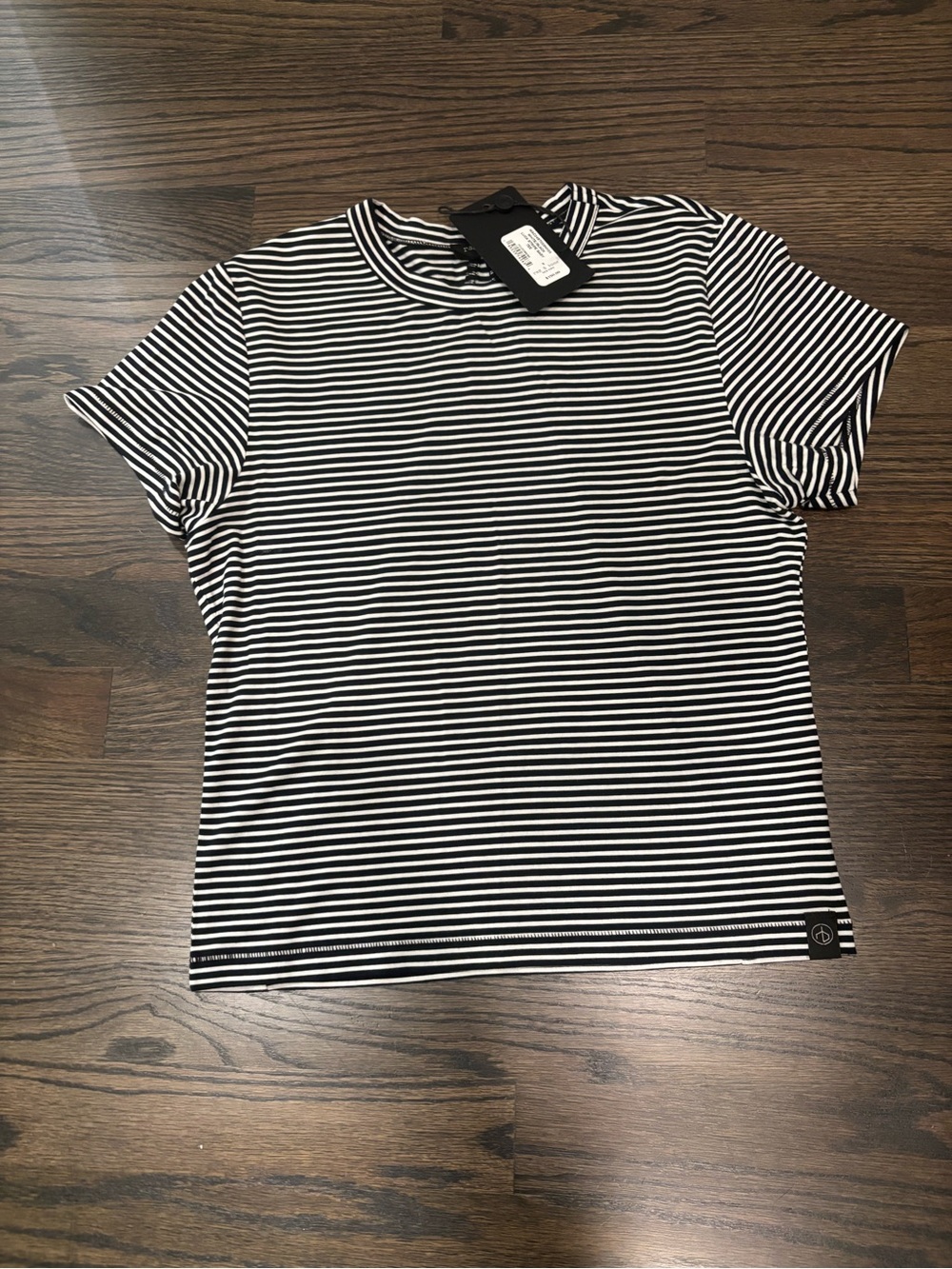Rag & Bone Luca stripe baby tee black/white